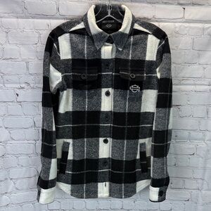 ⭐️Harley- Davidson button up long sleeve woman’s jacket SZ SM EUC